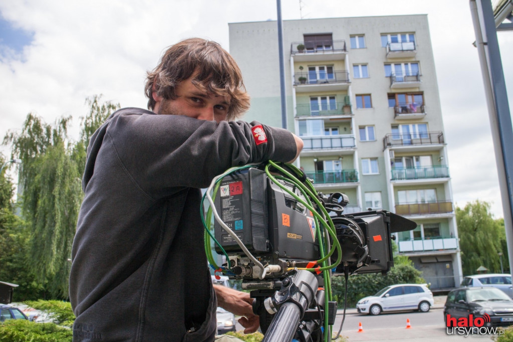 Ekipa filmowców na Ursynowie.