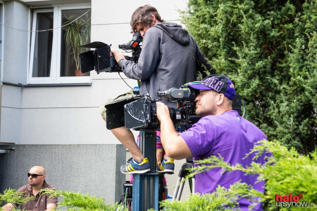 Ekipa filmowców na Ursynowie.