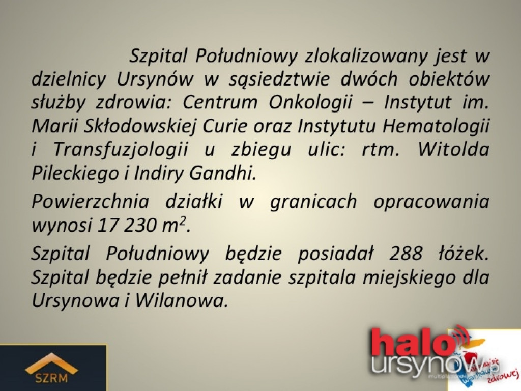 SZPITAL POŁUDNIOWY: Jutro ogłoszenie przetargu. Będzie przedłużenie ul. Gandhi