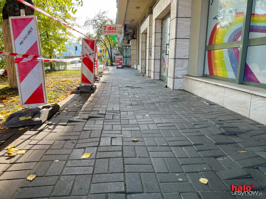 Drzewo z ?nekrologiem? jest już bezpieczne. Przy al. KEN ubyło chodnika