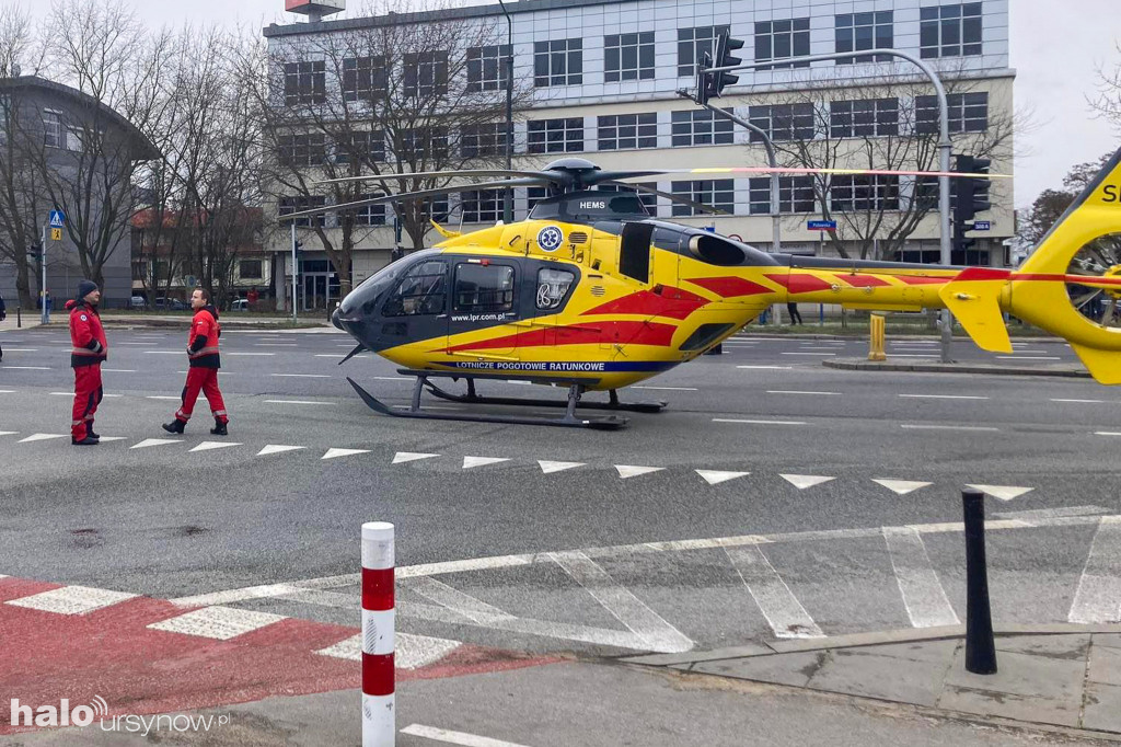 Wypadek na Puławskiej. Lądował śmigłowiec LPR
