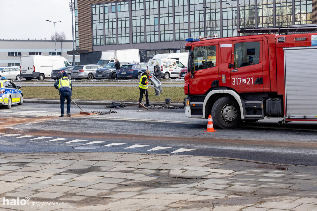 Groźnie wyglądająca kolizja na Płaskowickiej