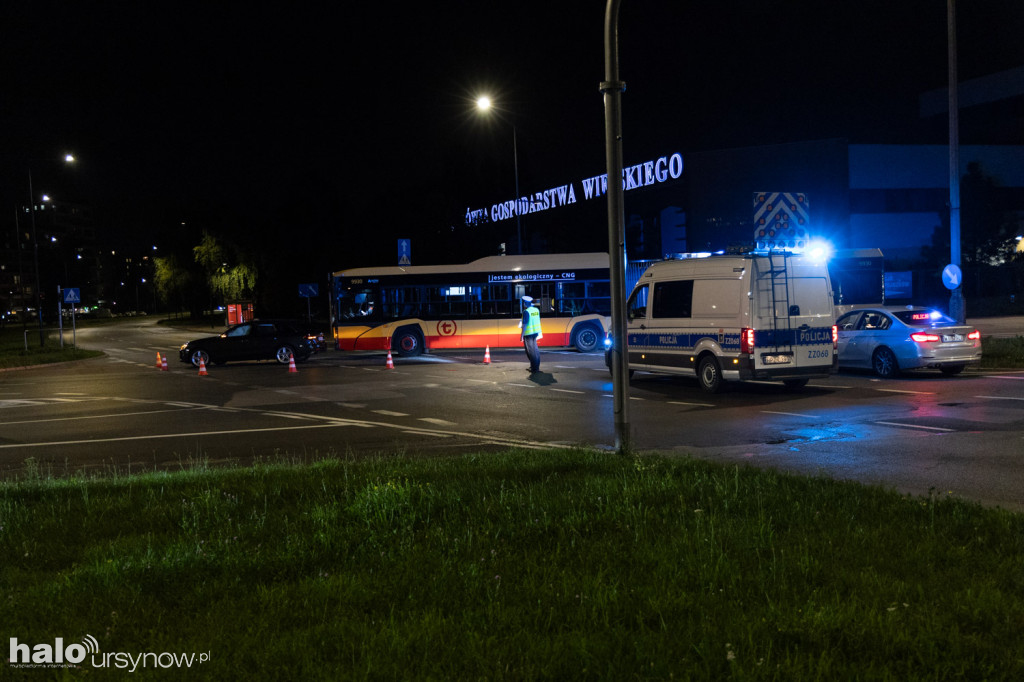Kolizja autobusu z audi