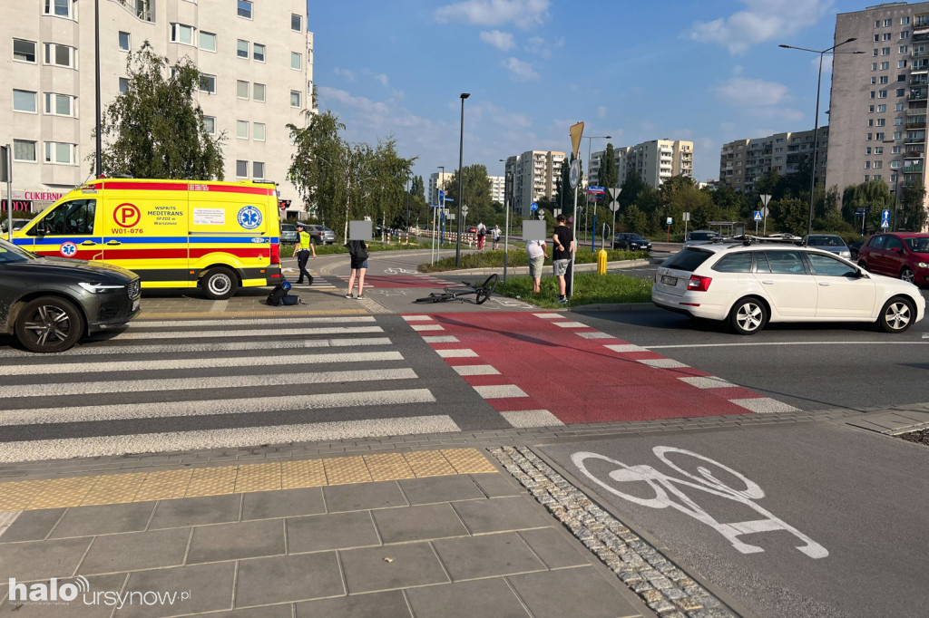 Potrącenie rowerzystki na Płaskowickiej