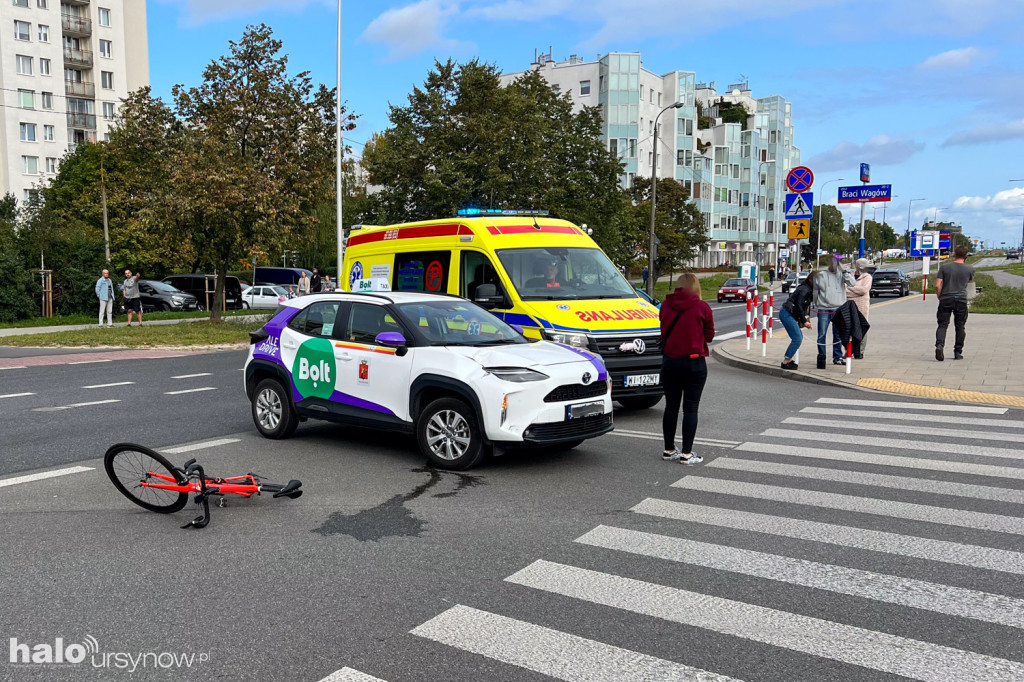 Wypadek na Płaskowickiej. Potrącony rowerzysta