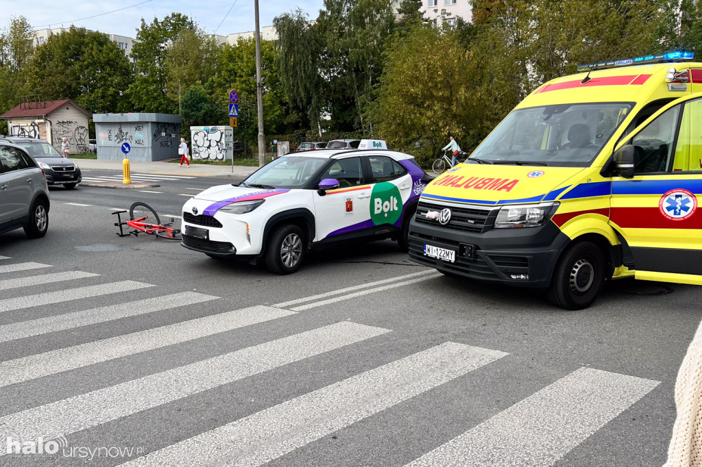 Wypadek na Płaskowickiej. Potrącony rowerzysta