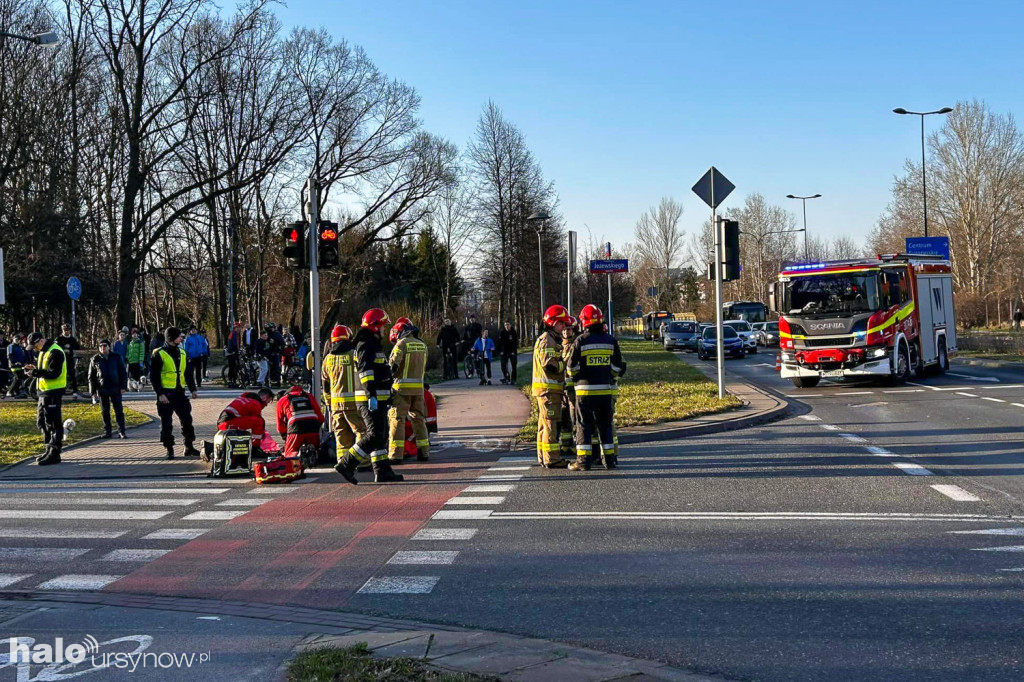 Potrącenie rowerzysty na Jeżewskiego