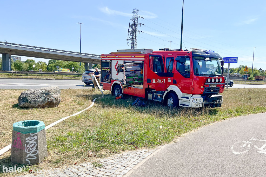 Pożar w przejściu podziemnym pod Puławską