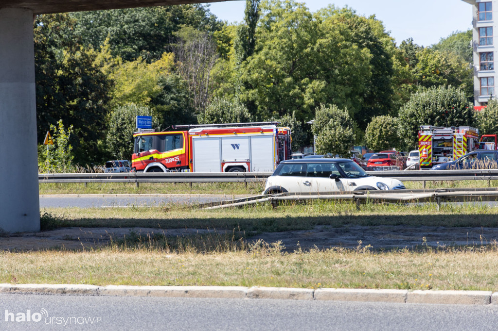 Pożar w przejściu podziemnym pod Puławską