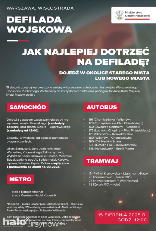 Informacje o defiladzie wojskowej