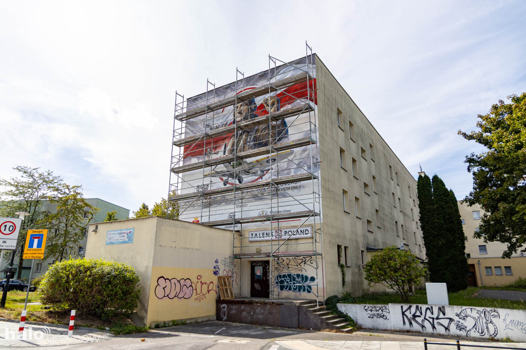 Mural z Janem Zumbachem na Ursynowie