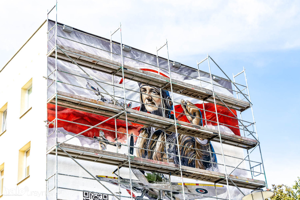 Mural z Janem Zumbachem na Ursynowie