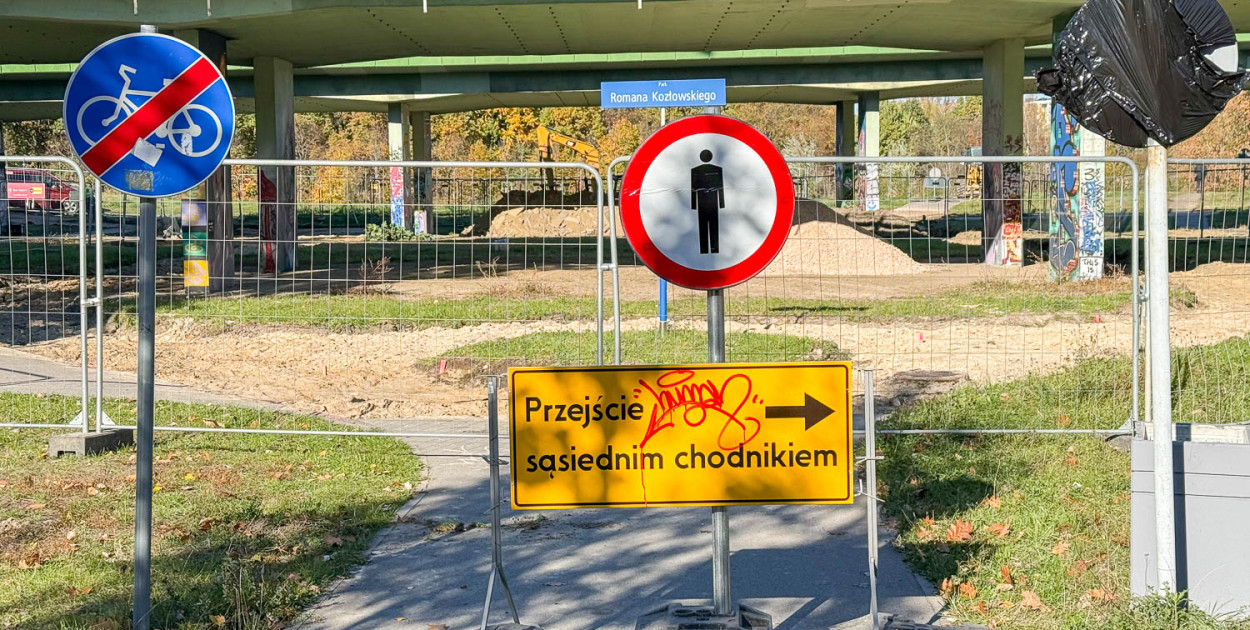 Rowerowe zmiany przy parku Kozłowskiego