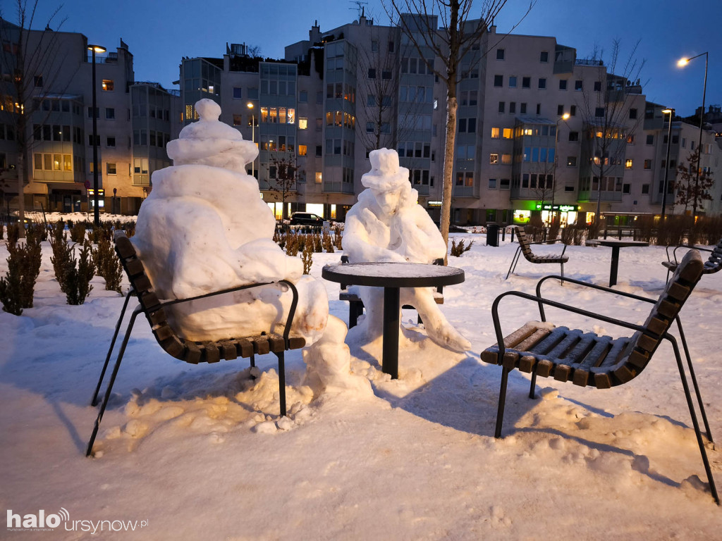 Rzeźby ze śniegu na Ursynowie. Zobacz!