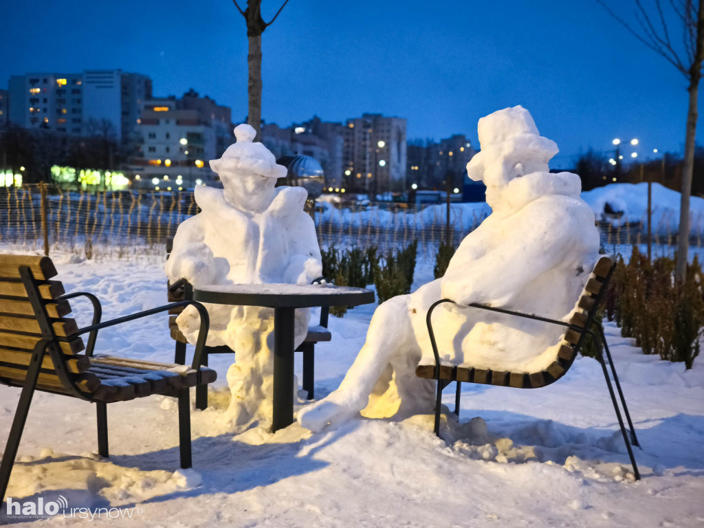 Rzeźby ze śniegu na Ursynowie. Zobacz!