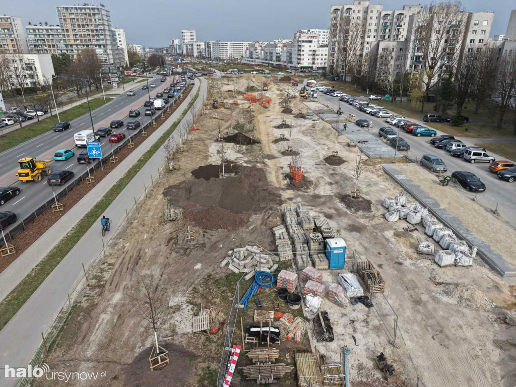 Budowa parku nad tunelem POW na Ursynowie