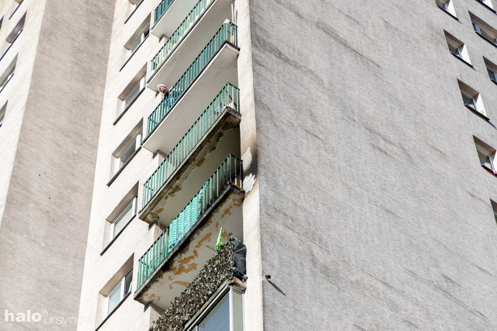 Pożar w wieżowcu na Ursynowie