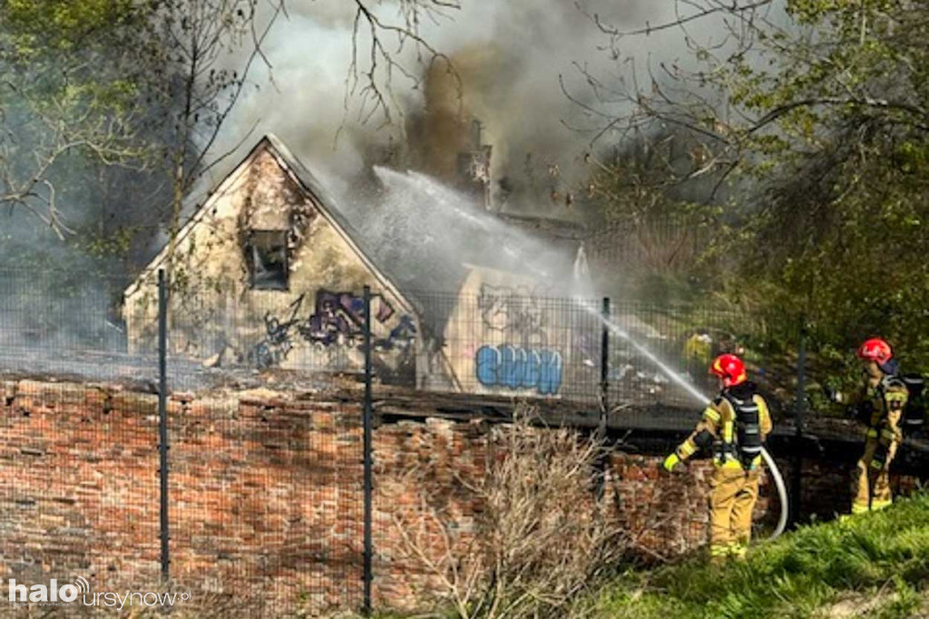Pożar na ul. Orszady na skarpie ursynowskiej