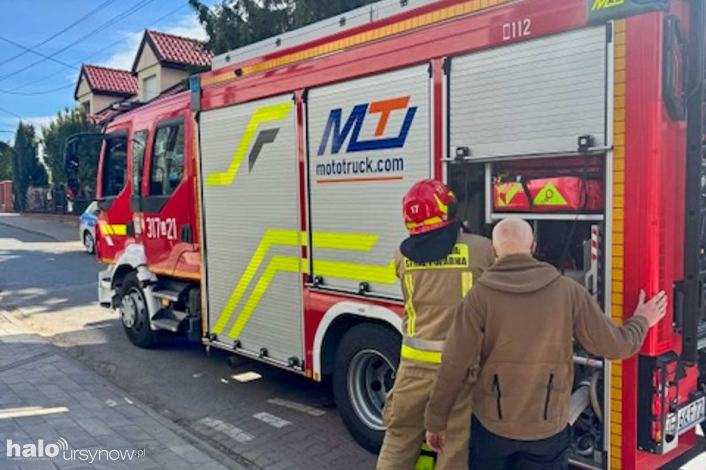 Pożar na ul. Orszady na skarpie ursynowskiej