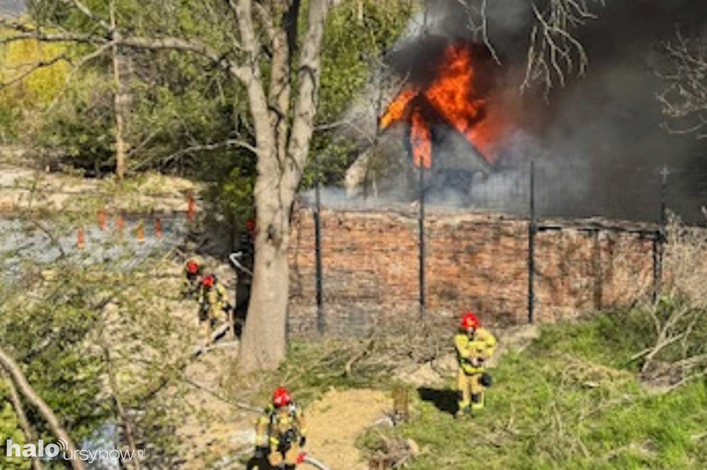 Pożar na ul. Orszady na skarpie ursynowskiej