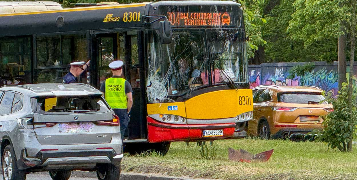 Wypadek autobusu 504 na Puławskiej