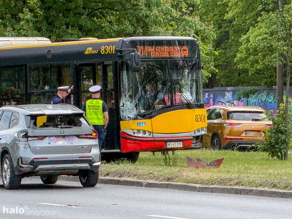 Wypadek autobusu 504 na Puławskiej