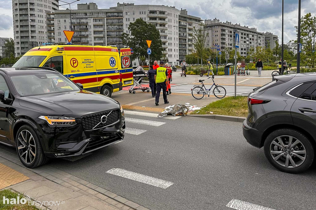 Wypadek na Płaskowickiej. Potrącenie rowerzystki