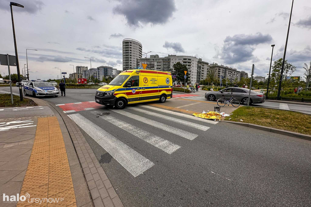 Wypadek na Płaskowickiej. Potrącenie rowerzystki