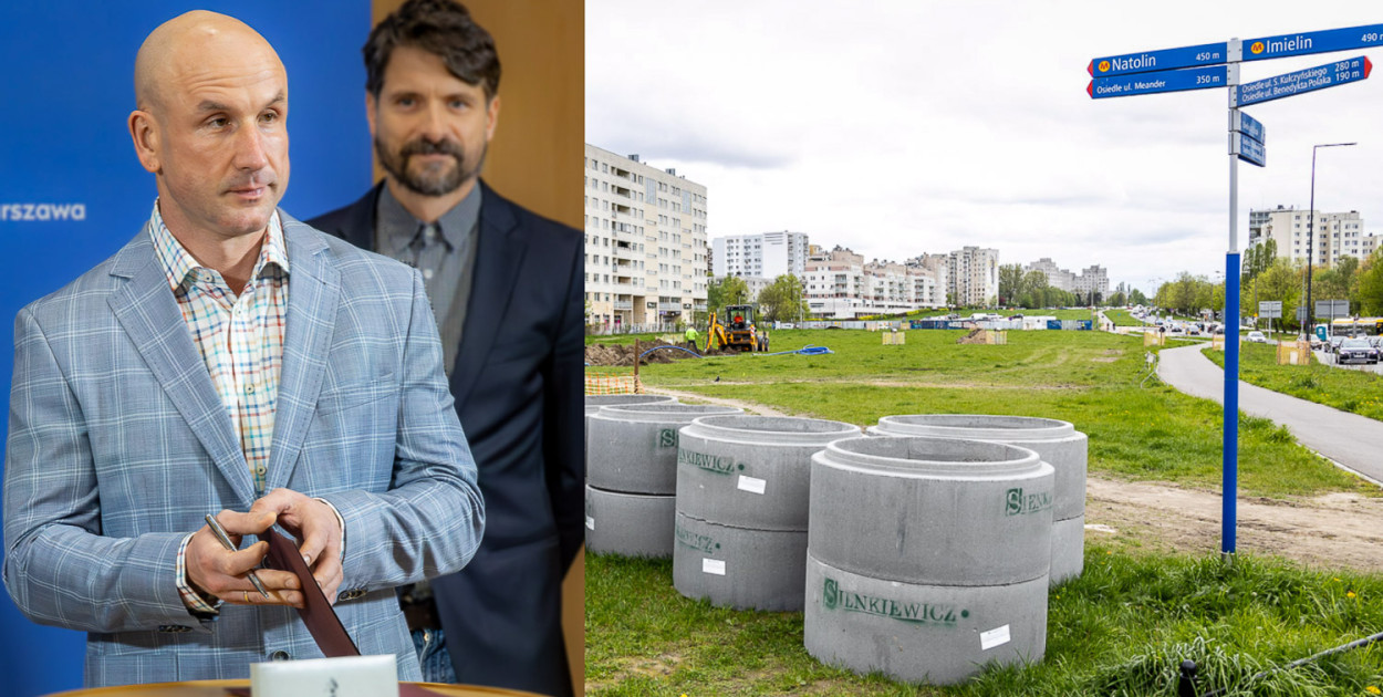Marek Stefański i Bartłomiej Gasparski z firmy Palmett. To oni zbudują park nad POW na Ursynowie (SK)