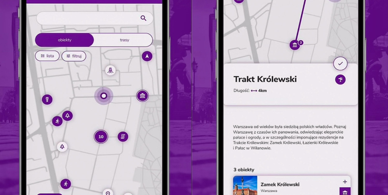 screen z aplikacji Warsawpolis Guide