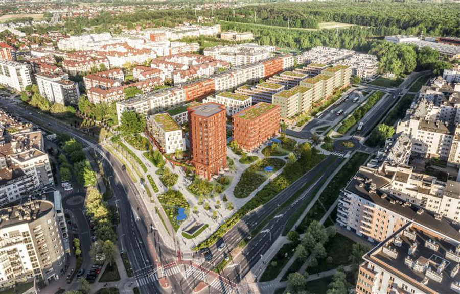 Wizualizacja osiedla na Kabatach po Tesco (Archicom)