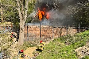 Akcja straży pożarnej na Orszady. Ogień zajął dach pustostanu!