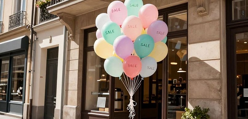 Balony i flagi na otwarcie sklepu — jak wykorzystać kolor, ruch i pion nad wejście