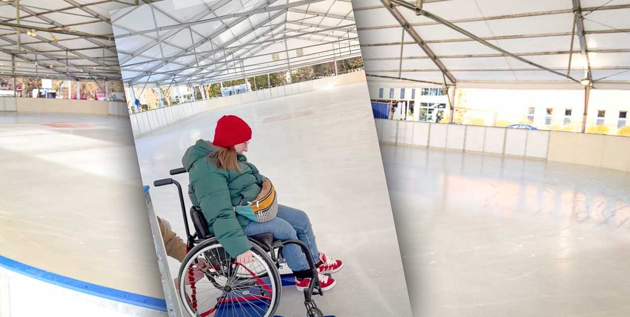 Blogerka na wózku spełniła marzenie na Ursynowie. "Jestem na lodowisku!"